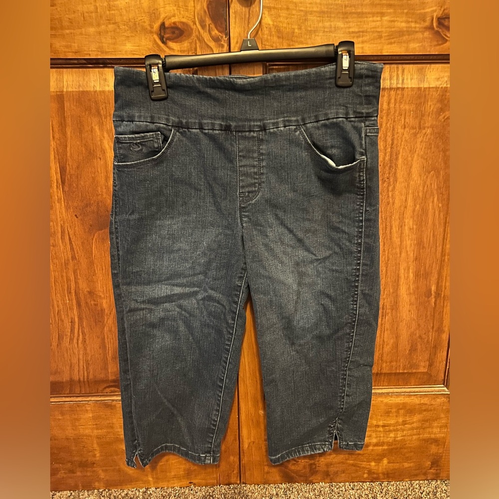Gloria Vanderbilt Blue Cropped Jeans Elastic Waste